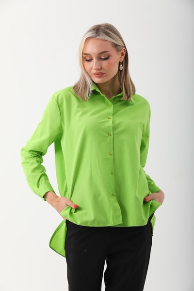 Arkası Uzun Kadın Gömlek - Thumbnail