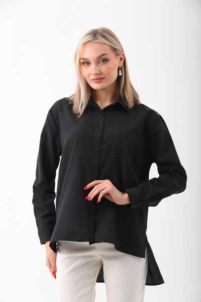 Arkası Uzun Kadın Gömlek - Thumbnail