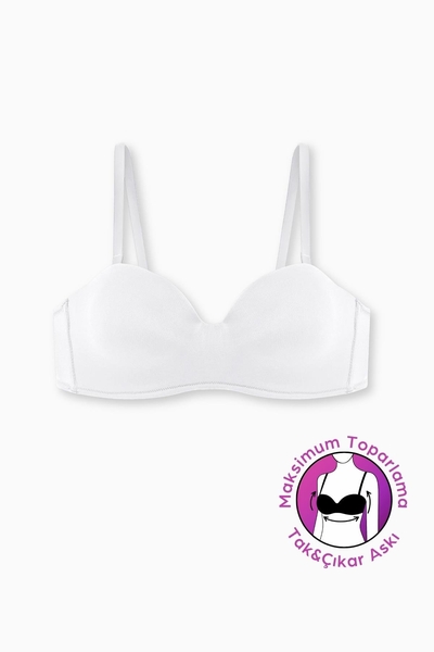  - Beyaz Desteksiz Lotus Toparlayıcı Sutyen