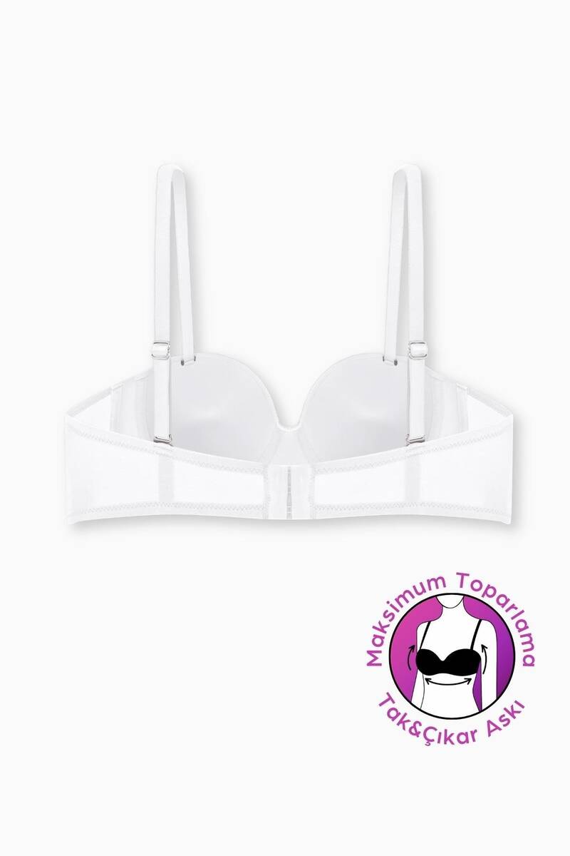Beyaz Desteksiz Lotus Toparlayıcı Sutyen