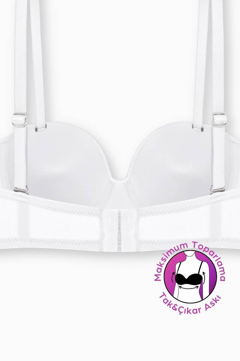 Beyaz Desteksiz Lotus Toparlayıcı Sutyen