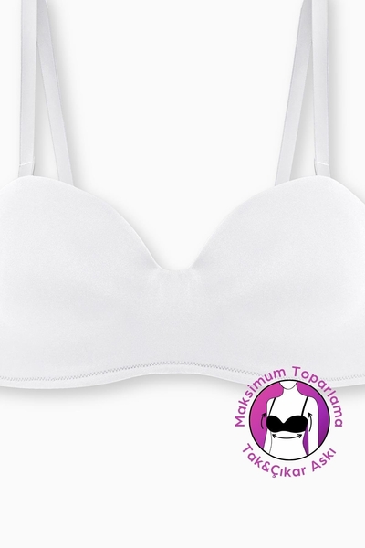 Beyaz Desteksiz Lotus Toparlayıcı Sutyen - Thumbnail