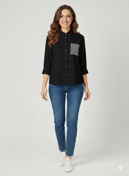 Cebi Taşlı Kadın Gömlek - Thumbnail