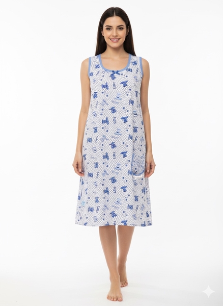  - Desenli Penye Gecelik