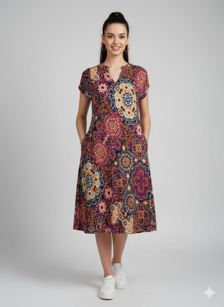  - Desenli Yazlık Elbise