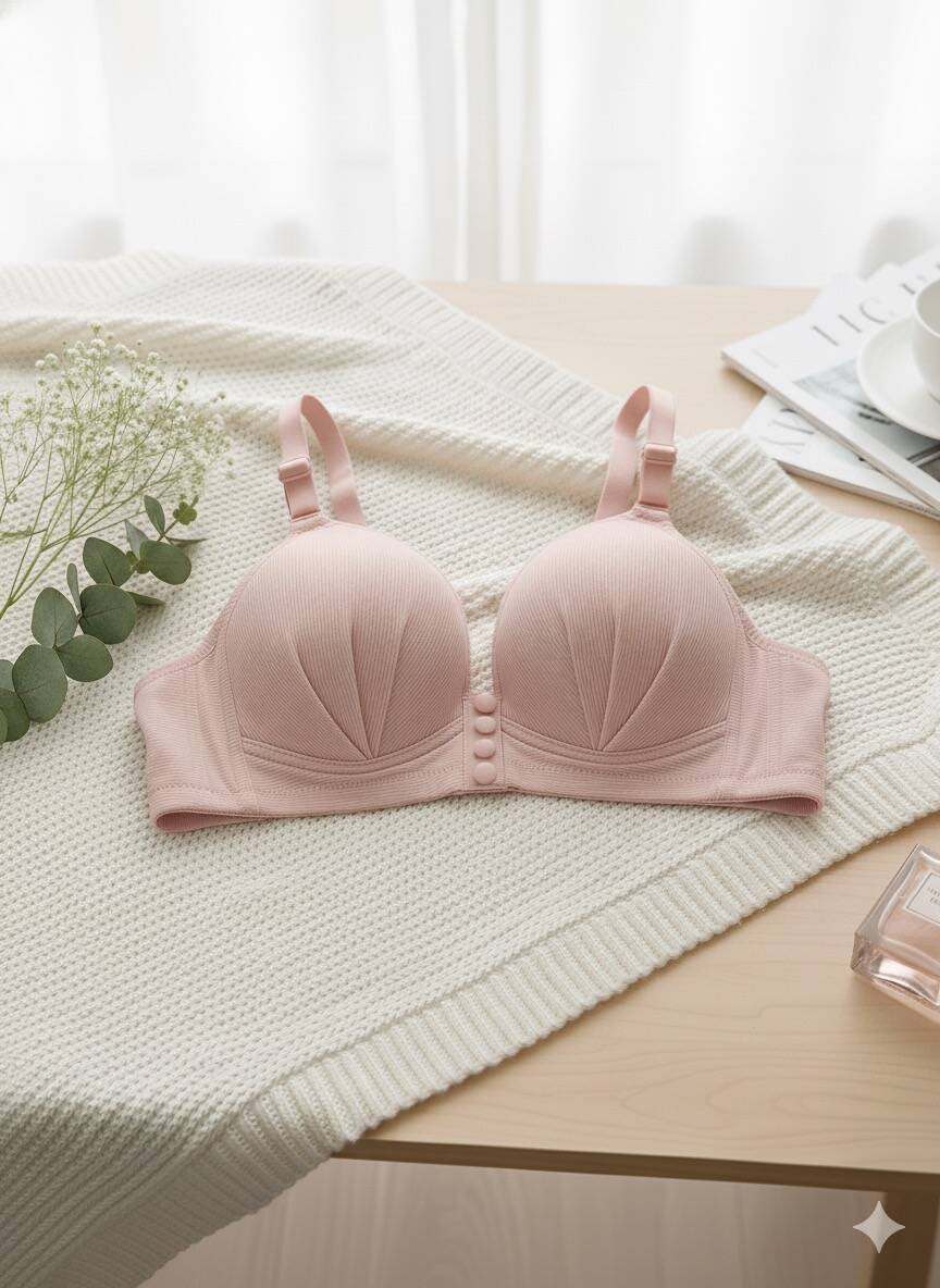 Düğme Detaylı Telsiz Desteksiz Toparlayıcı Sutyen