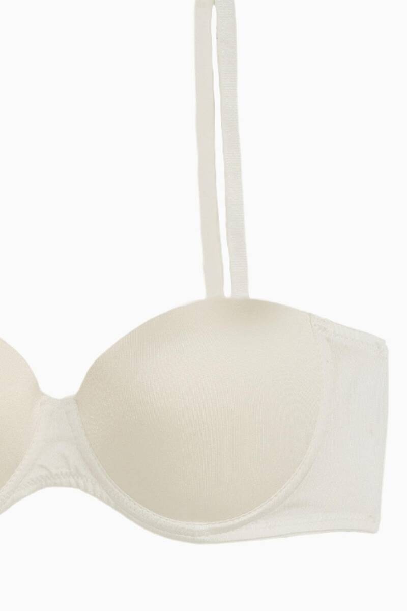Ekru Destekli Straplez Sutyen