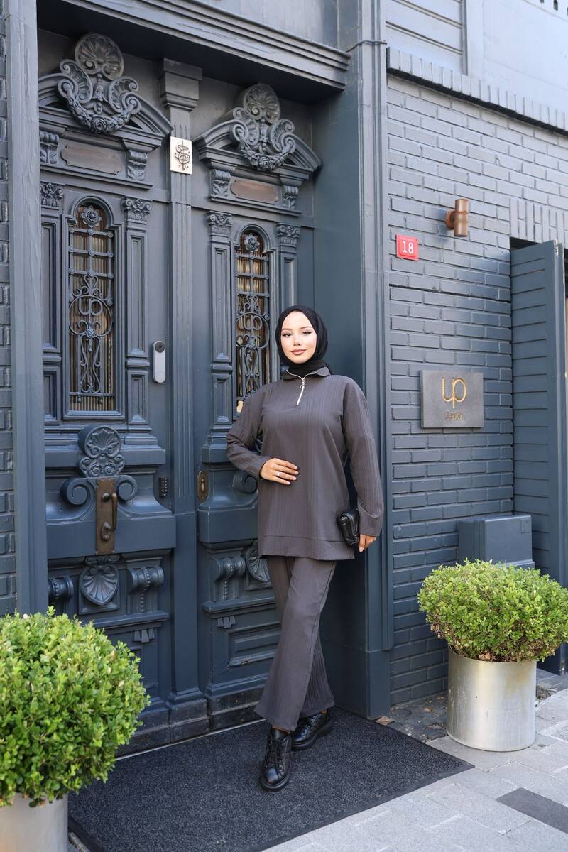 Fermuarlı Pantolon Takım