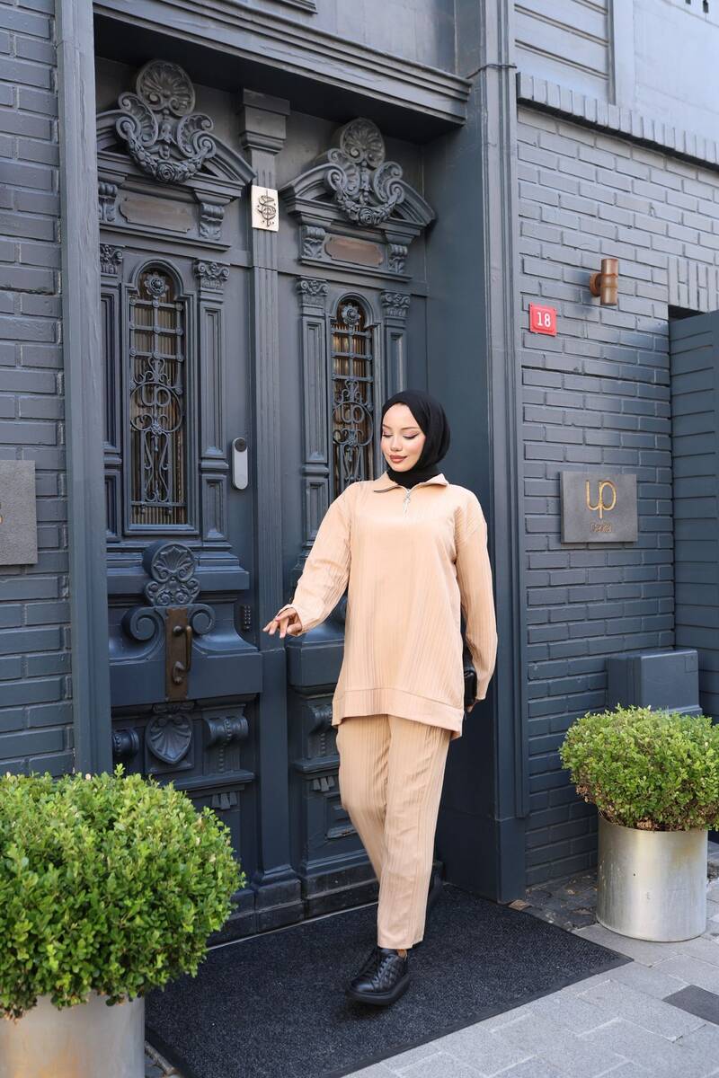 Fermuarlı Pantolon Takım