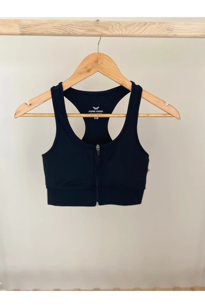  - Fermuarlı Sporcu Crop