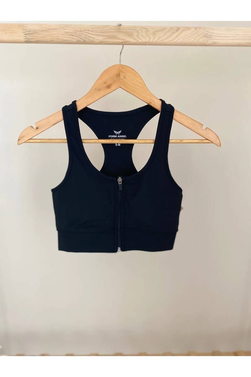 Fermuarlı Sporcu Crop