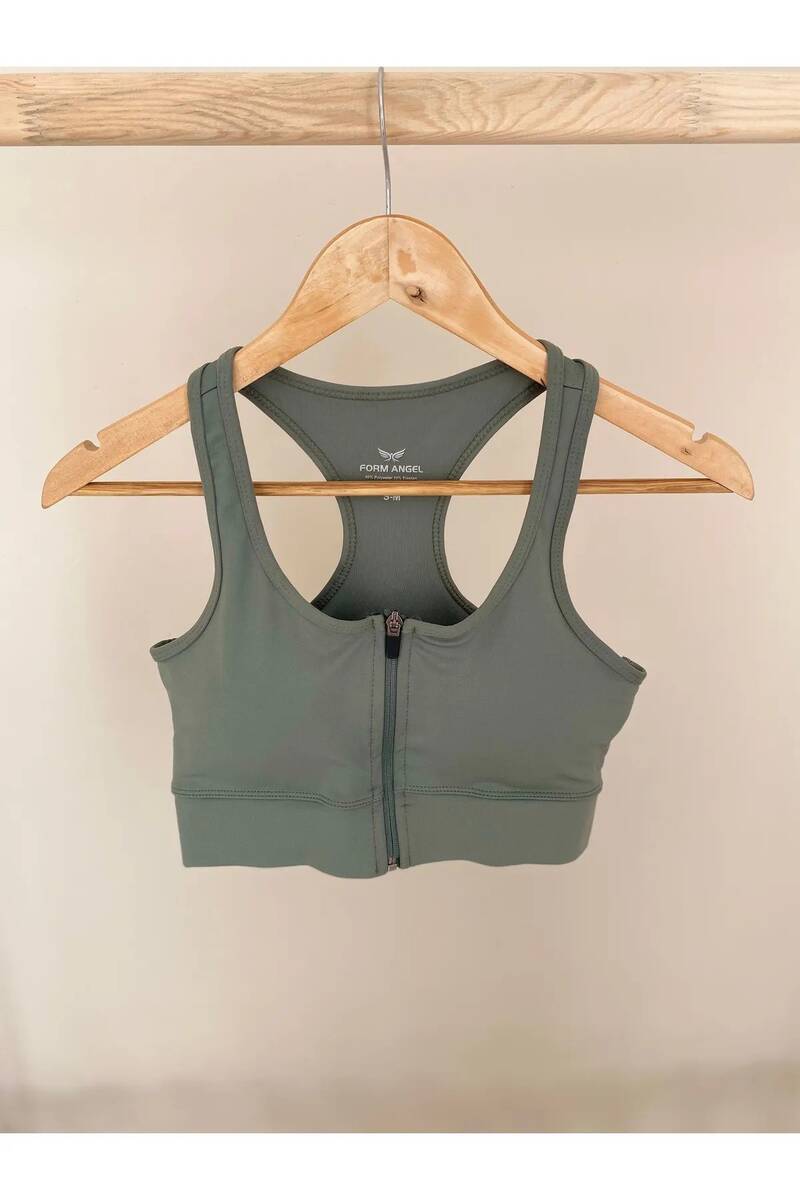 Fermuarlı Sporcu Crop