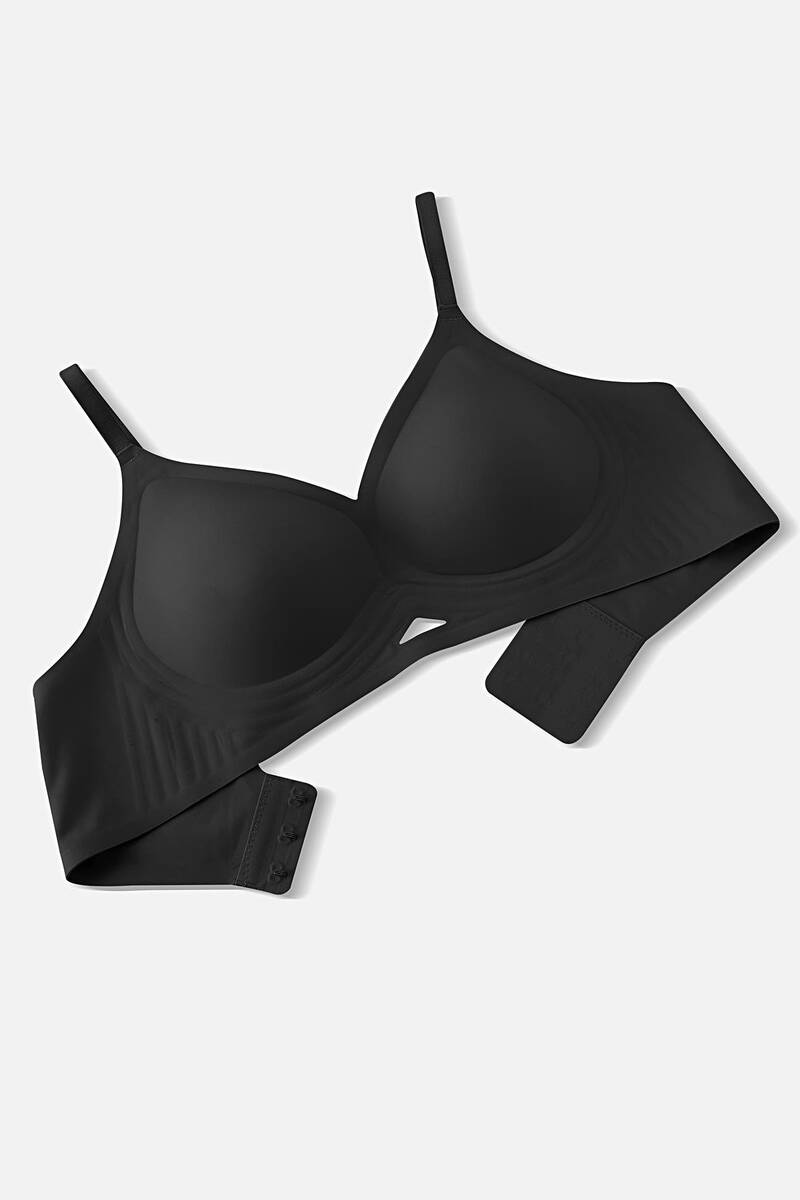 Ghost Dikişsiz Lazer Kesim Desteksiz Siyah Sutyen