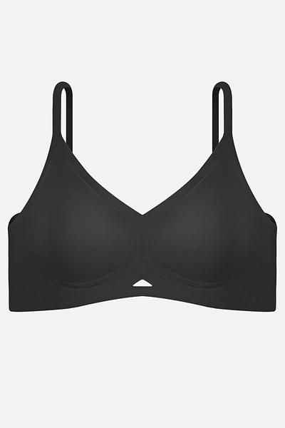  - Ghost Dikişsiz Lazer Kesim Desteksiz Siyah Sutyen