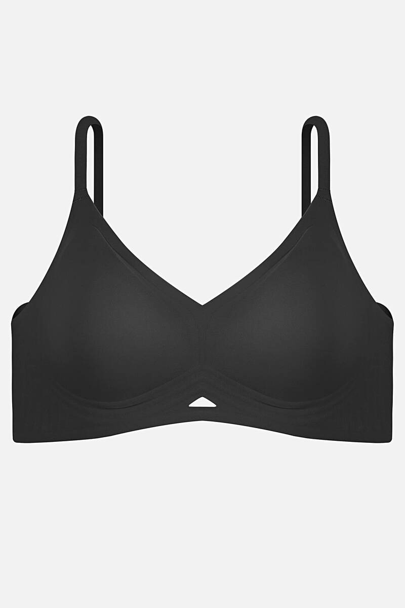 Ghost Dikişsiz Lazer Kesim Desteksiz Siyah Sutyen