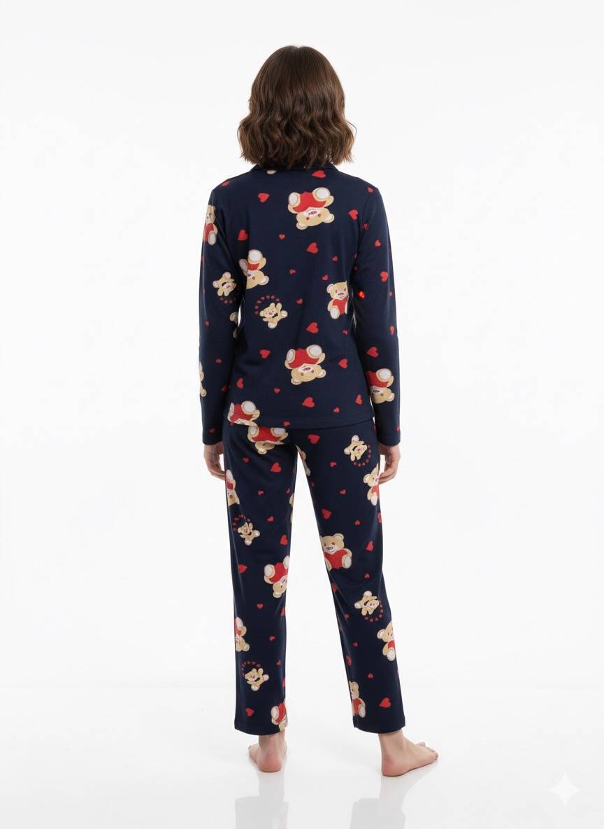 Gömlek Yaka Düğmeli Çocuk Pijama Takım