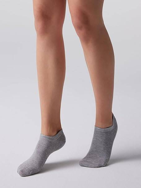 Gri Bambu Kadın Sneakers Çorap