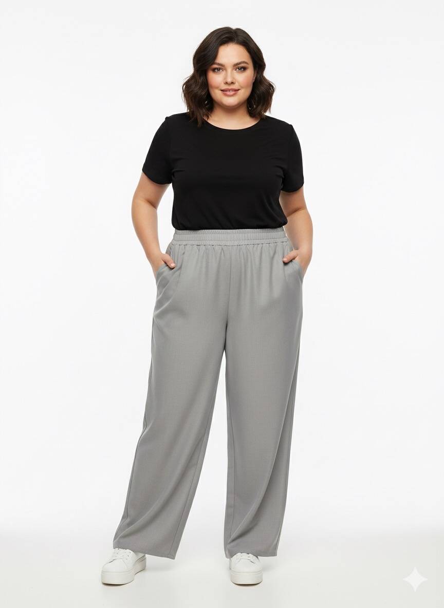 Gri Büyük Beden Pantolon