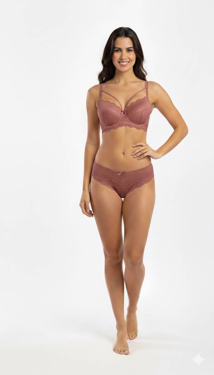 Gül Kurusu Desteksiz Sutyen Takım