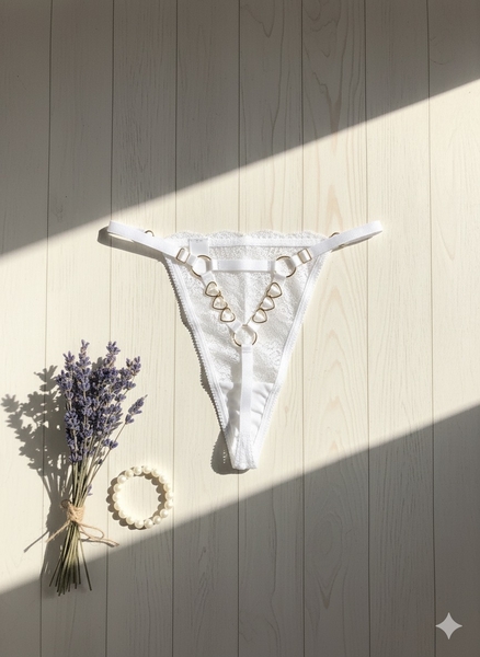 Halka Detaylı Dantel Tanga - Thumbnail