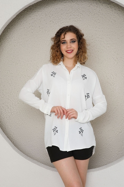 İşlemeli Kadın Gömlek - Thumbnail