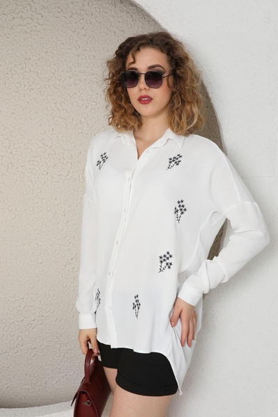İşlemeli Kadın Gömlek - Thumbnail