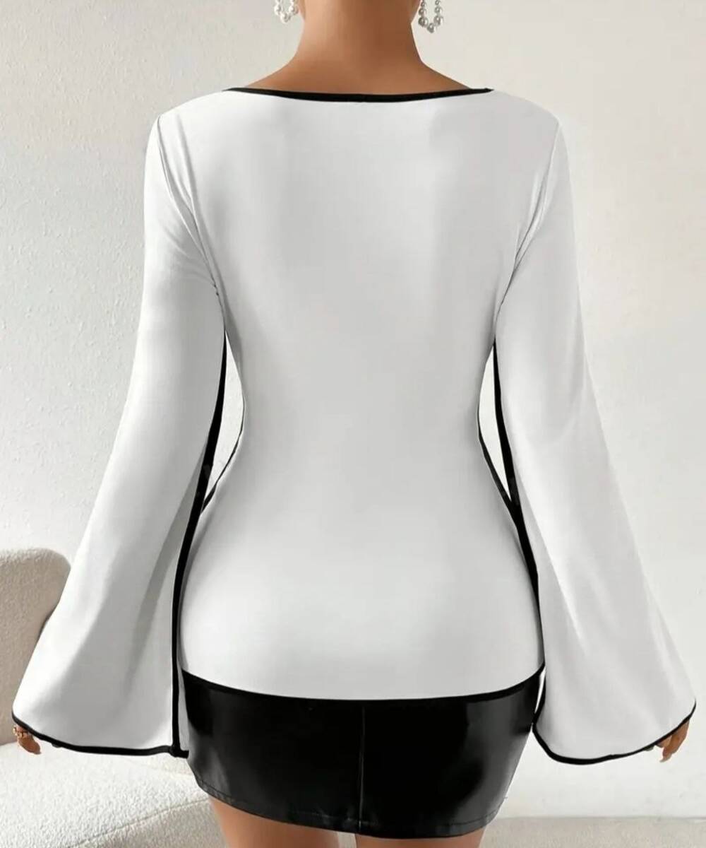 İspanyol Kol Beyaz Tişört