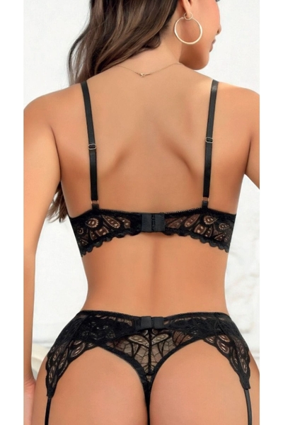 İzabel Siyah Jartiyer Takım - Thumbnail