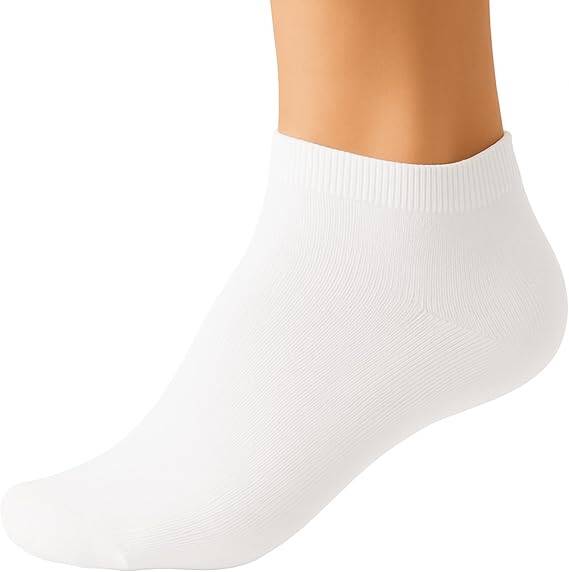 Kadın Bambu Kısa Beyaz Soket Çorap