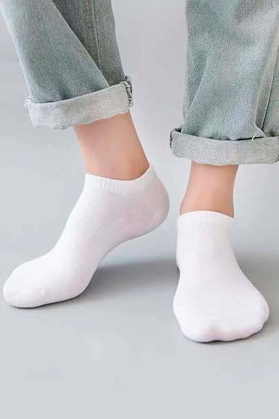 Kadın Bambu Kısa Beyaz Soket Çorap