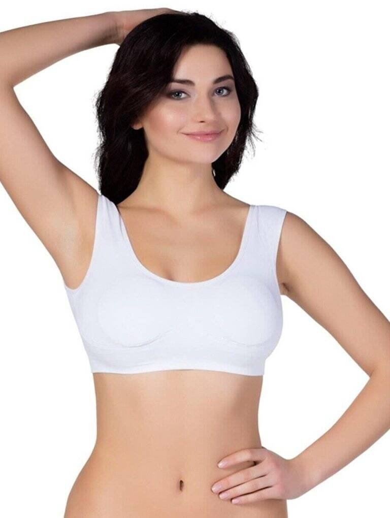 Kalın Askılı Pedli Dikişsiz Bustiyer