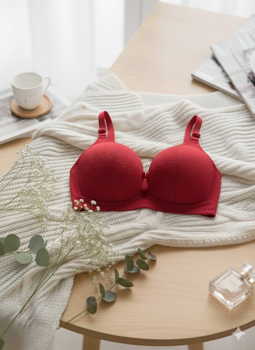 Kırmızı Dantel Telsiz Desteksiz Sutyen