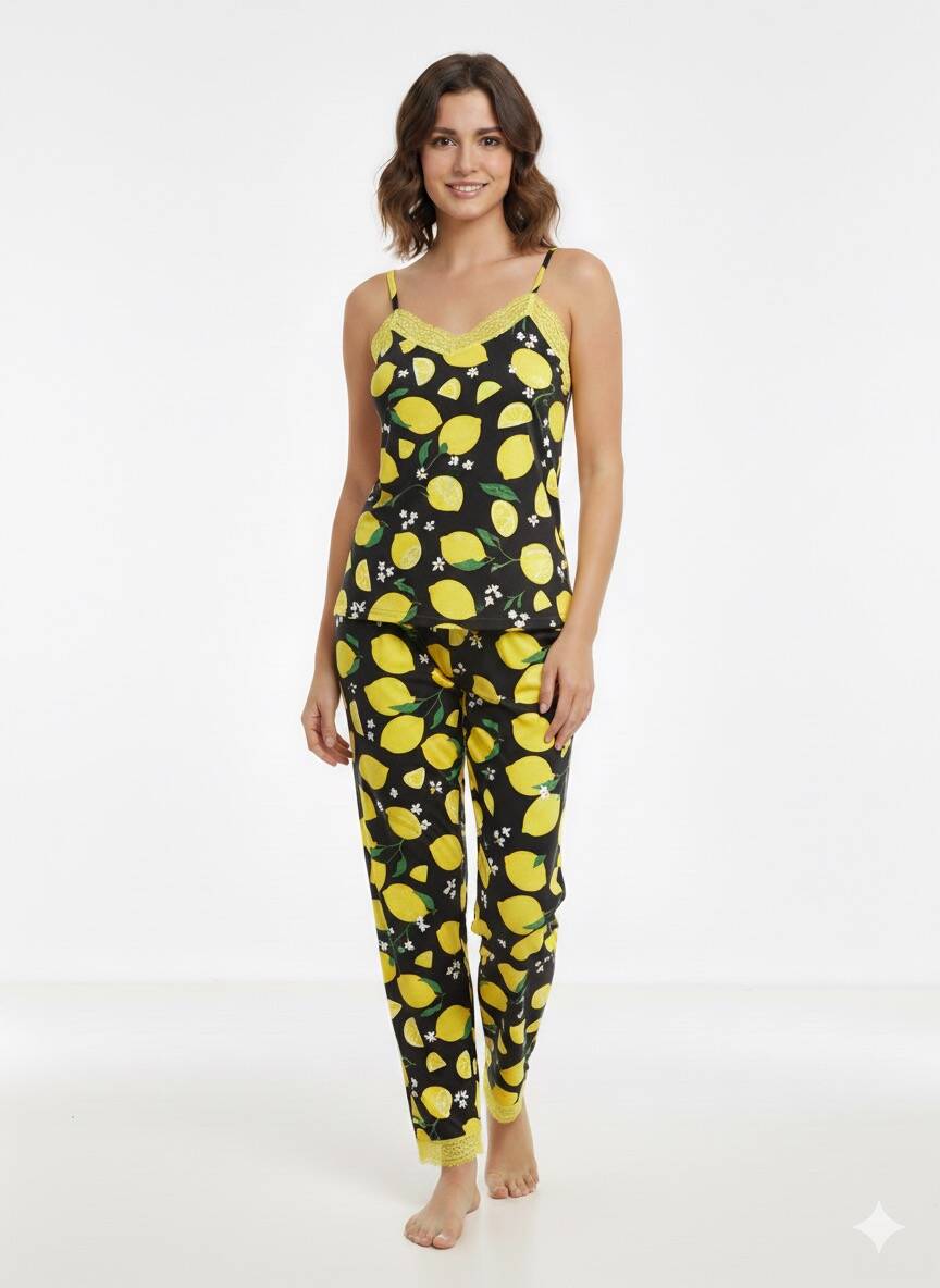 Limon Desenli Pijama Takım
