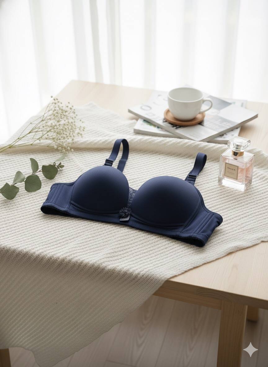 Mor Dantel Detaylı Telsiz Desteksiz Toparlayıcı Sutyen