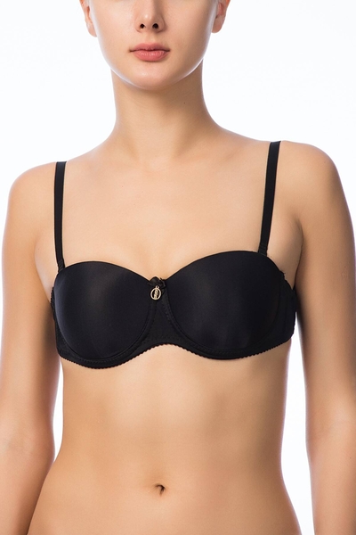  - NBB Siyah Sırtı Şeffaf Straplez Desteksiz Sutyen