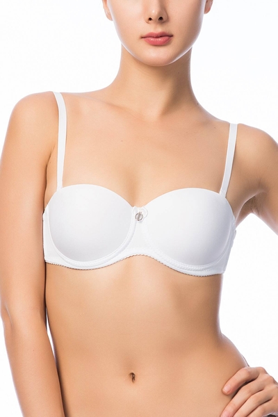  - NBB Beyaz Sırtı Şeffaf Straplez Desteksiz Sutyen