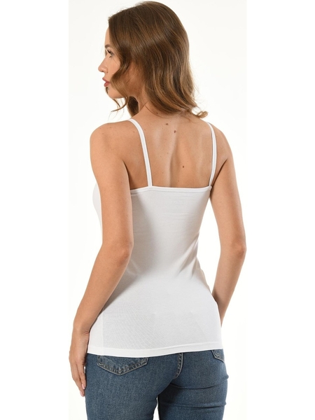 Ön Yaka Dantelli Dar Kesim Kadın Atlet - Thumbnail