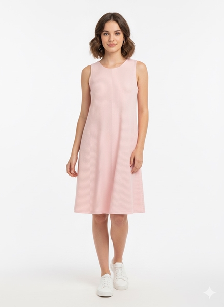 Pembe Çizgili Elbise - Thumbnail