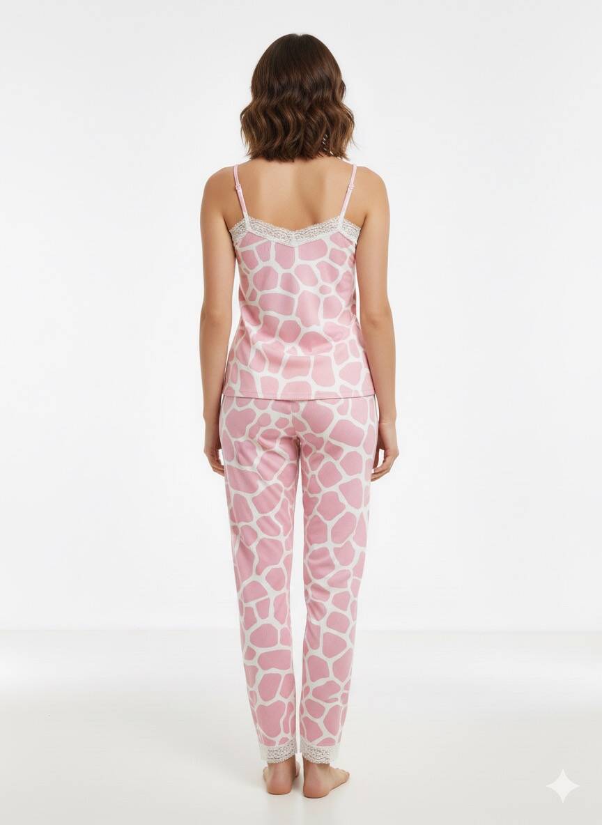 Pembe İp Askılı Pijama Takım