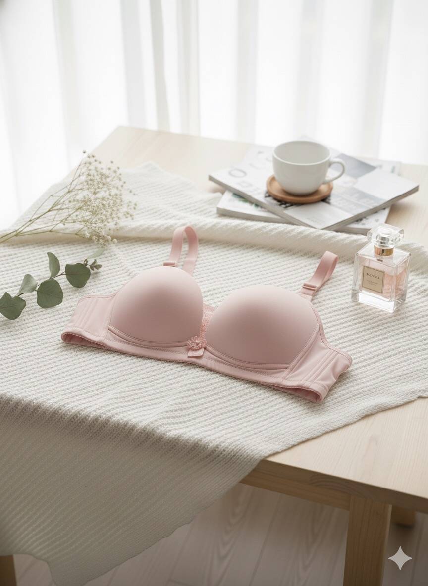 Pudra Dantel Detaylı Telsiz Desteksiz Toparlayıcı Sutyen