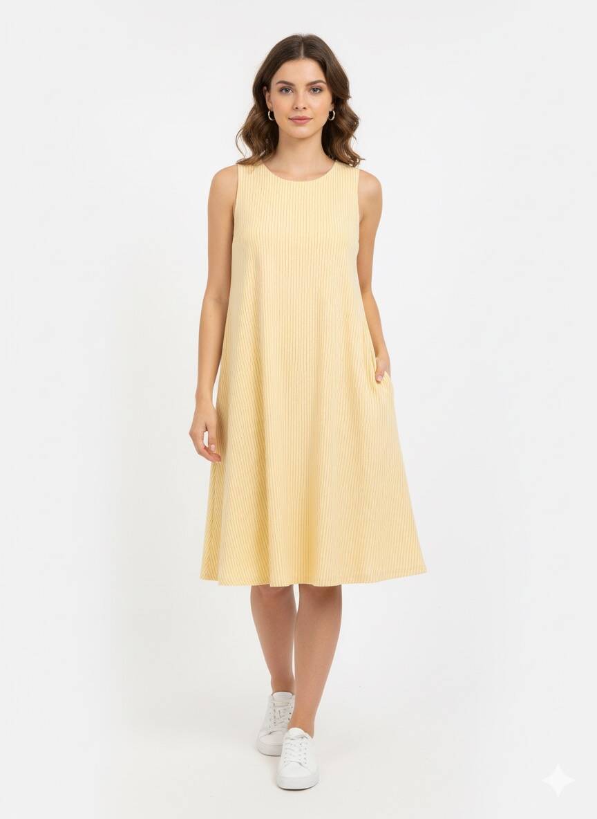 Sarı Çizgili Elbise Sarı Çizgili Elbise