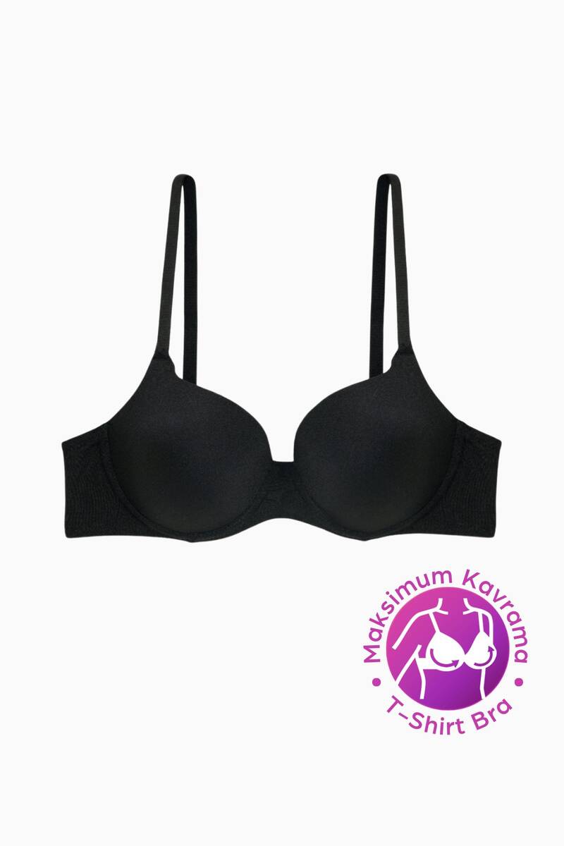 Siyah Desteksiz Parlak Sutyen