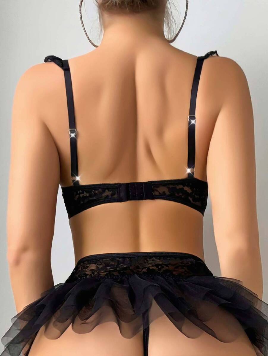 Siyah Etekli Jartiyer Takım