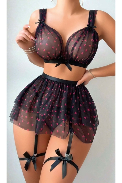 Siyah Kalpli Jartiyer Takım - Thumbnail