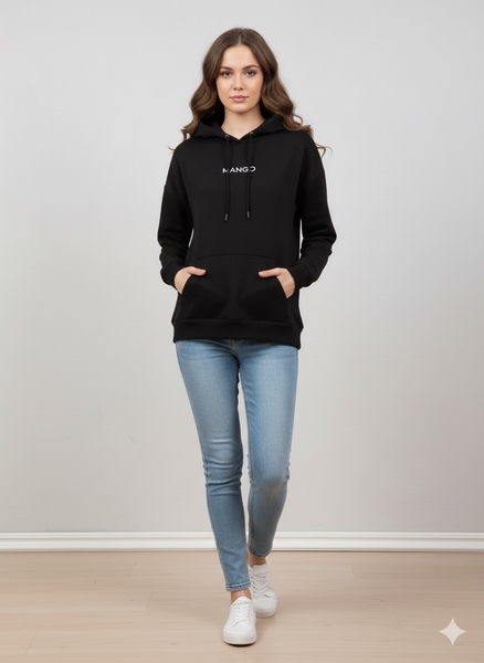  - Siyah Kapüşonlu Sweatshirt