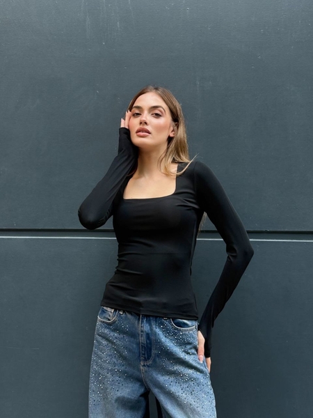  - Siyah Uzun Kol Tişört