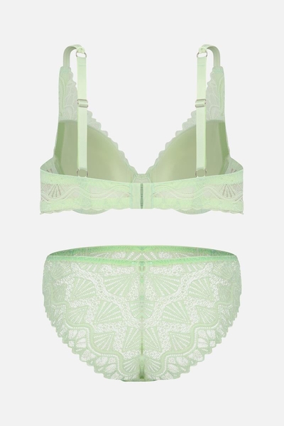 Su Yeşili Dantel Desteksiz Sutyen Takım - Thumbnail