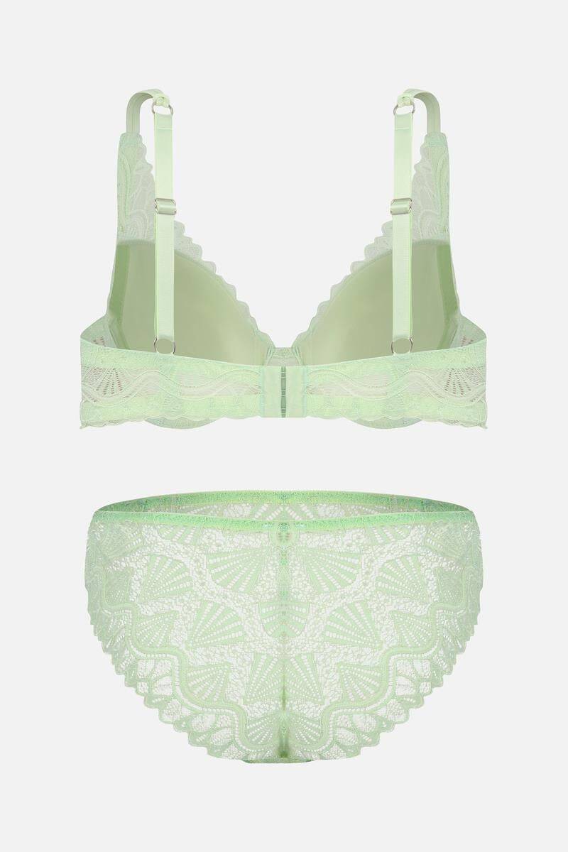 Su Yeşili Dantel Desteksiz Sutyen Takım