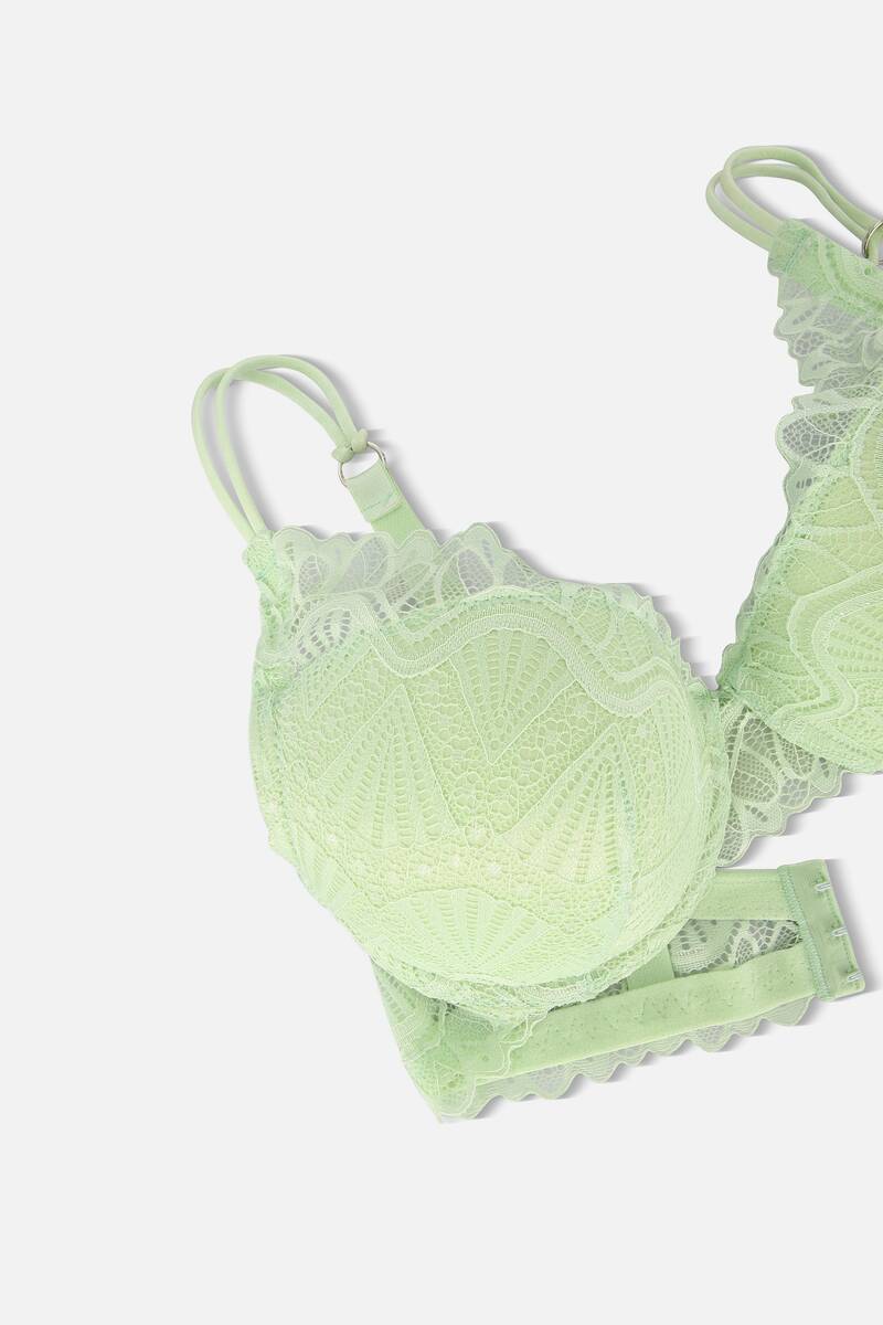 Su Yeşili Dantel Desteksiz Sutyen Takım