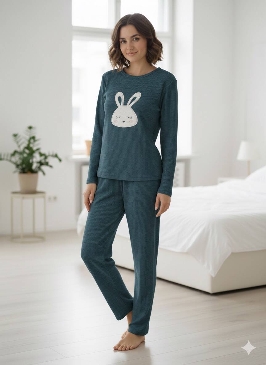 Tavşan Desenli Pijama Takım